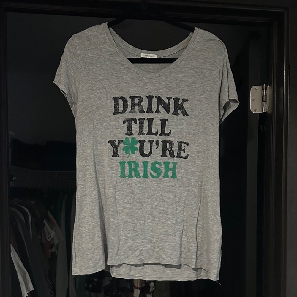Maurices Grey Graphic Tee with Green & Black Print